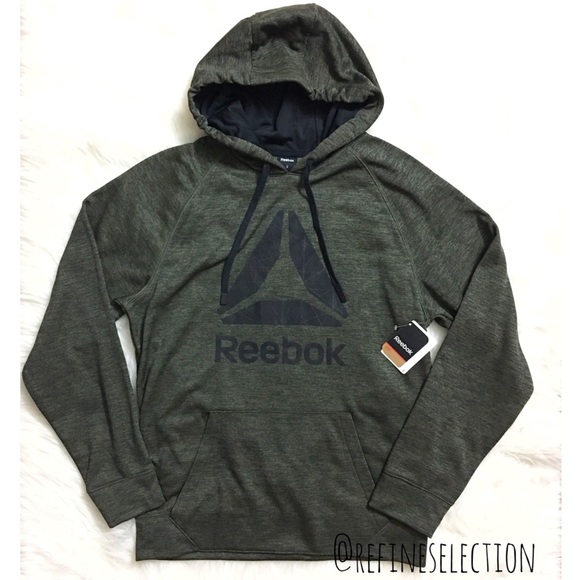 Reebok Other - Reebok Performance Fleece Space Dye Olive Hoodie